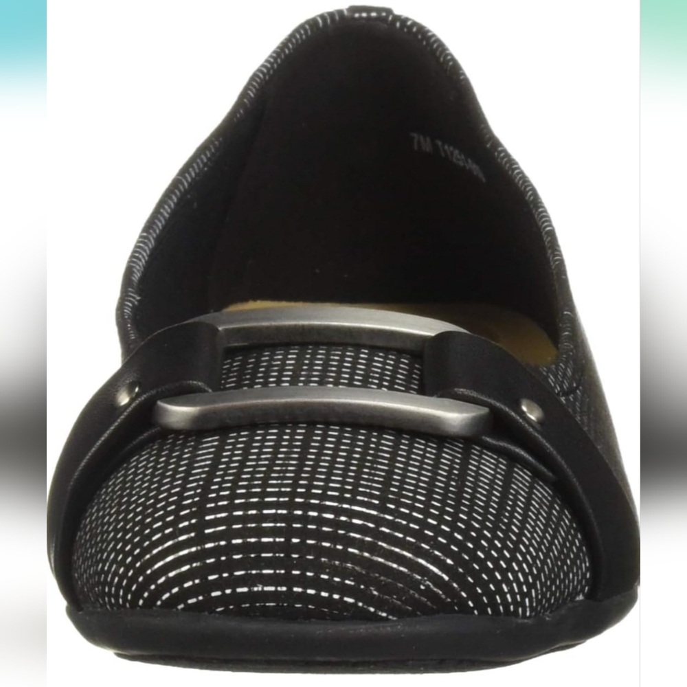 Trotters Women's Sizzle Ballet Flat, Black Linen, Ex wide size 10